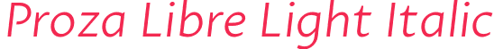 Proza Libre Light Italic